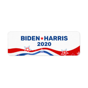 バイデン氏・ハリス2020文字と米国国旗 ラベル