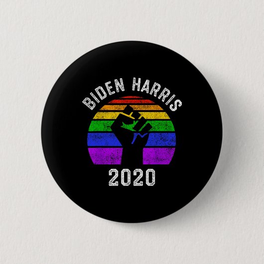 バイデン氏・ハリス2020黒人生活問題LgbtゲイPri 缶バッジ (正面)