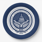 バイデン氏・ハリス2021年の就任式ロゴ ペーパープレート (正面)