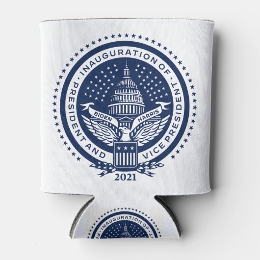 バイデン氏・ハリス2021年の就任式ロゴ 缶クーラー (正面)