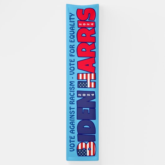 バイデン氏・ハリス2024年の人種差別の旗に対する投票 横断幕 (縦)