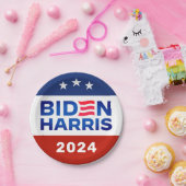 バイデン氏・ハリス2024年大統領の選挙運動 ペーパープレート (パーティー)