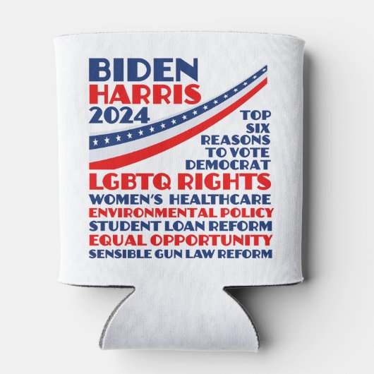 バイデン氏・ハリス2024年選挙プラットフォームに投票 缶クーラー (裏面)