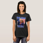 バイデン氏・ハリス・アメリカ国旗の投票2024選挙 Tシャツ (正面フル)