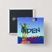 バイデン氏·ハリス·アンチ·トランプ投票民主党2020 缶バッジ (正面&裏面)