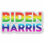 「バイデン氏・ハリス」プライドレインボーカラーlgbt lgbtq シール (正面)