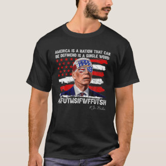 バイデン氏・ファンという言葉で定義され独身のたアメリカ国家 Tシャツ