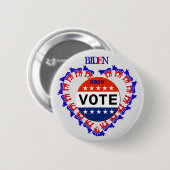 バイデン氏 – 民主党の投票ボタン 缶バッジ (正面&裏面)