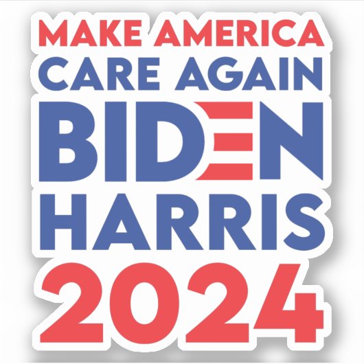 バイデン氏/ Harris - 2024 - Make America 気に Again シール (正面)
