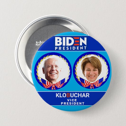 バイデン氏/Klobuchar 2020 缶バッジ (正面&裏面)