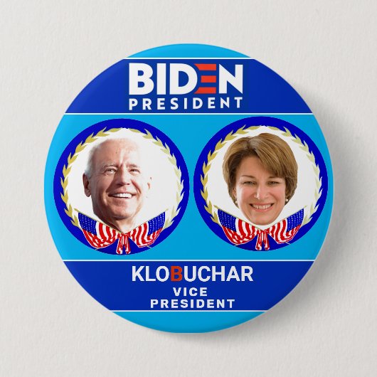 バイデン氏/Klobuchar 2020 缶バッジ (正面)