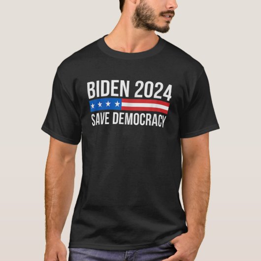 バイデン2024 民主主義を守れ Tシャツ (正面)