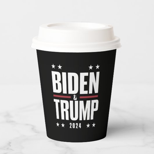 バイデン トランプ 2024 おもしろい 選挙 大統領 副大統領 紙コップ (正面)