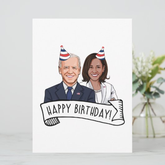バイデン・ハリスからお誕生日おめでとう カード (スタンド正面)