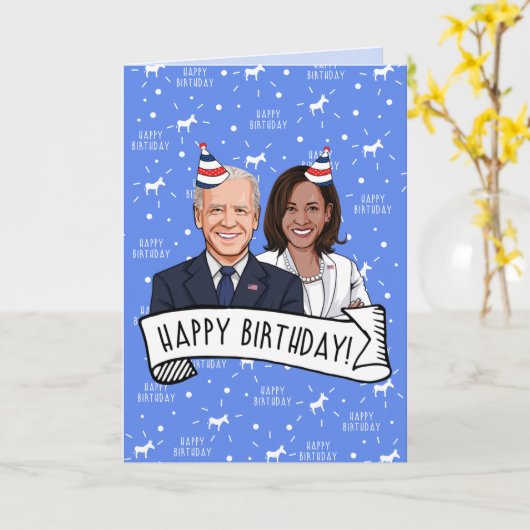 バイデン・ハリスからお誕生日の願い カード (黄色い花)