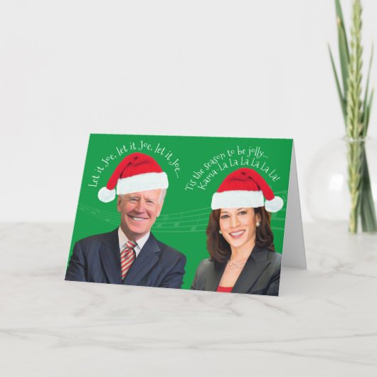 バイデン・ハリス ホリデーソング - レット・イット・ジョー カマラ・ラ・ラ シーズンカード (正面)