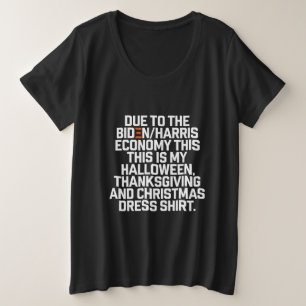 バイデン ハリス 経済 クリスマス ジョーク プラスサイズTシャツ