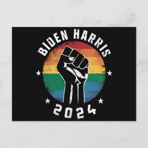 バイデン・ハリス 2024 LGBT レインボー ゲイ プライド 選挙 ポストカード