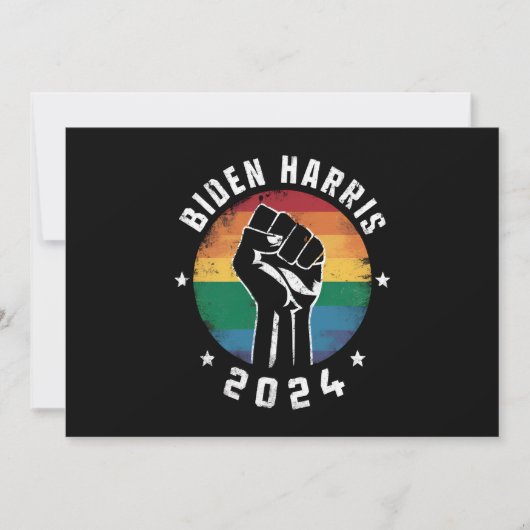 バイデン ハリス 2024 LGBT レインボー ゲイ プライド 選挙 招待状 (正面)
