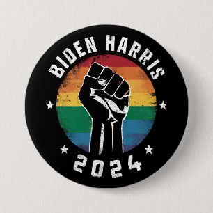 バイデン ハリス 2024 LGBT レインボー ゲイ プライド 選挙 缶バッジ