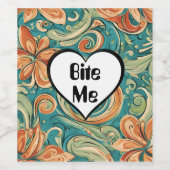 バイトおもしろいハート渦巻形のレトロデザイン ワインラベル (シングルラベル)