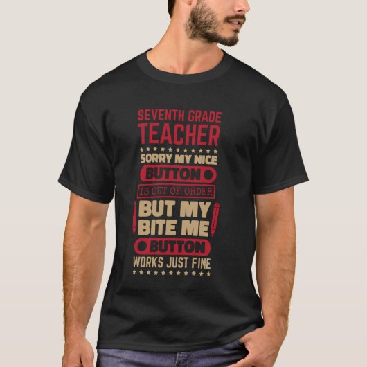 バイトボタン7級先生7級Te Tシャツ (正面)