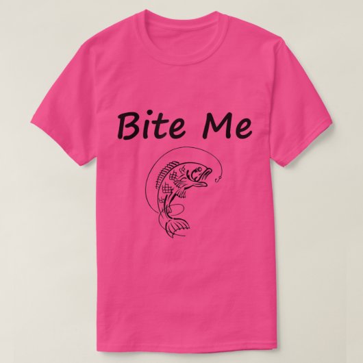 バイトミー魚釣り Tシャツ (デザイン正面)