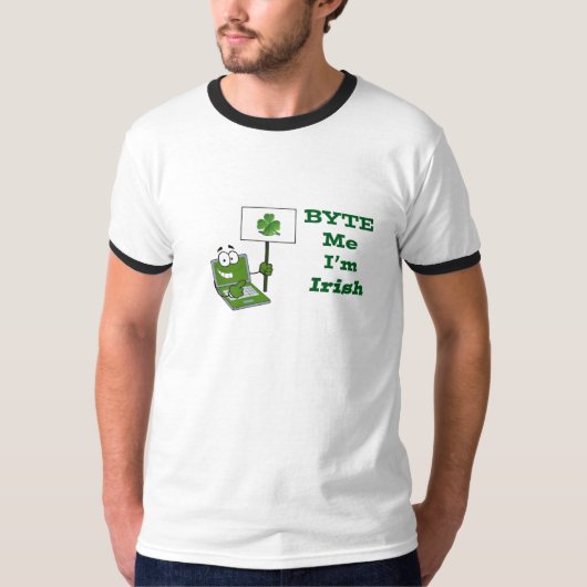 "バイト私私はアイルランドの" -人の信号器のティーです Tシャツ (正面)