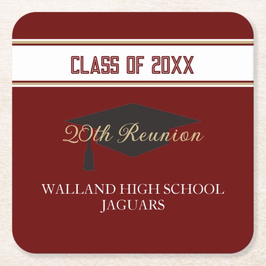 バイト！カスタムクラス懇親会 スクエアペーパーコースター (正面)