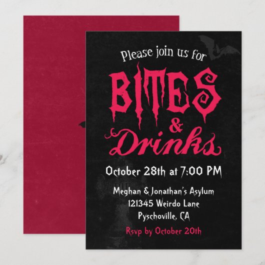 バイト&ドリンク 招待状 (正面/裏面)