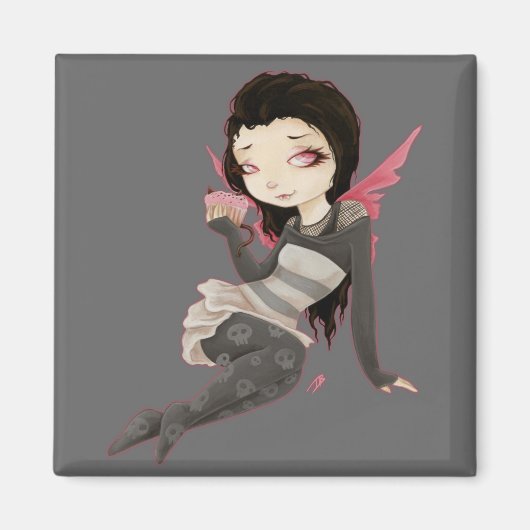 バイト – ヴァンパイアゴシックカップケーキマグネット マグネット (正面)