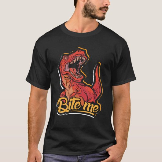 バイトmeデザインレックスと恐竜 tシャツ (正面)