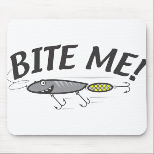 バイトme魚釣りフックユーモア マウスパッド