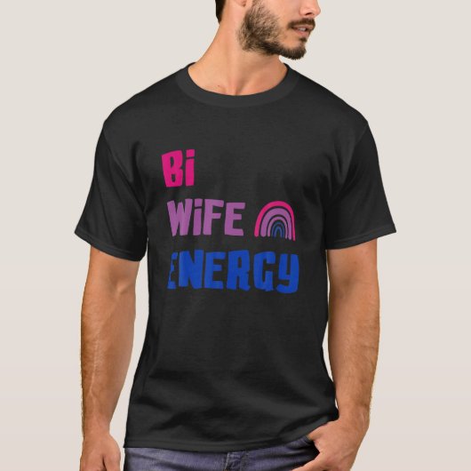 バイナイトエナジーBiプライドバイセクシャル国旗LGBTQ Tシャツ (正面)