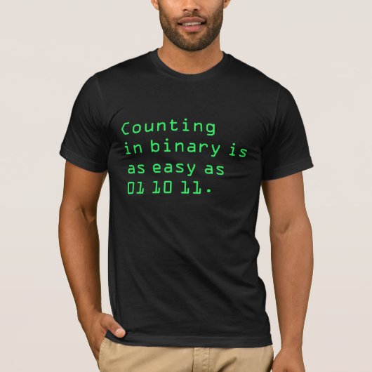バイナリでのカウント Tシャツ (正面)