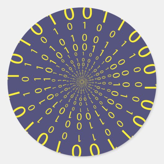 バイナリの円形の背景 ラウンドシール (正面)