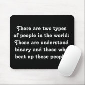 バイナリを理解する人としない人の2種類 Funny Binary (いじめっ子 vs. 秀才) マウスパッド (マウス)