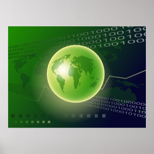 バイナリグローブの背景 ポスター (正面)