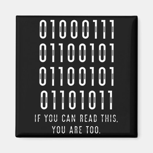 バイナリコンピュータプログラマ開発者ギークギフト マグネット (正面)