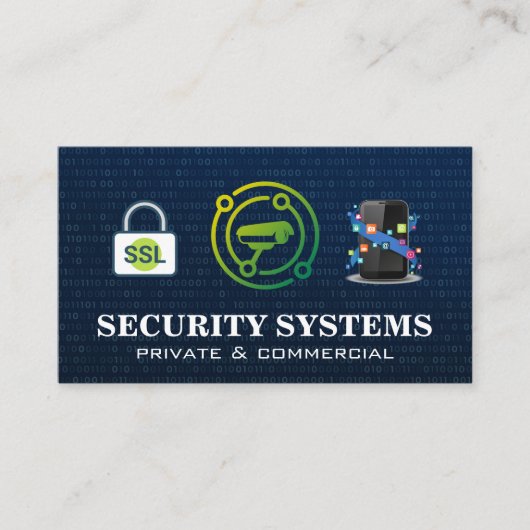 バイナリコードの背景 |テクニカルロゴ 名刺 (正面)