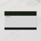 バイナリコードコンピュータの緑 名刺 (裏面)
