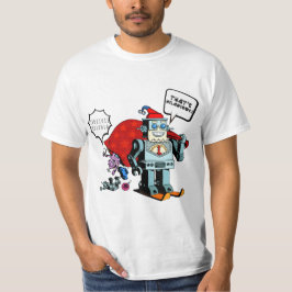 バイナリコードサンタクロース笑わされるロボット Tシャツ