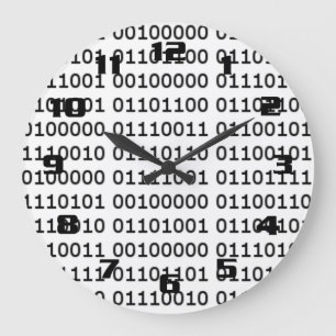 バイナリコードパターン ラージ壁時計