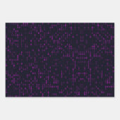 バイナリコードブラックの折り返し紙シート ラッピングペーパーシート (正面2)