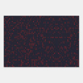 バイナリコードブラックの折り返し紙シート ラッピングペーパーシート (正面)