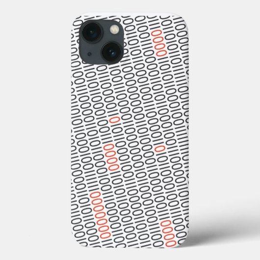 バイナリコードブラック（赤いハイライト付き）任意の色 Case-Mate iPhoneケース (裏面)