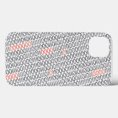 バイナリコードブラック（赤いハイライト付き）任意の色 Case-Mate iPhoneケース (裏面 (横))