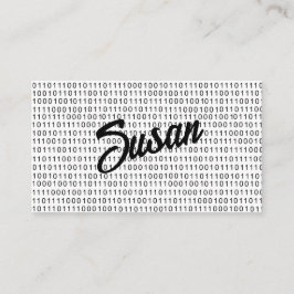 バイナリコード白黒ストライプ 名刺