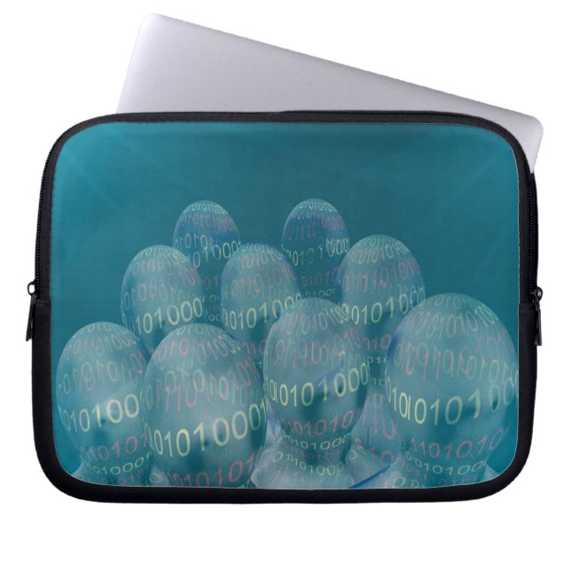 バイナリコード、manおよびdigital communications ラップトップスリーブ (正面)