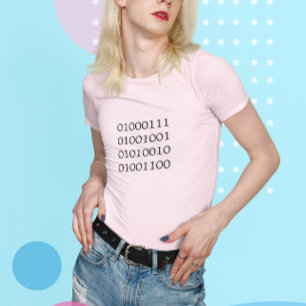 バイナリコードTシャツの女の子 Tシャツ